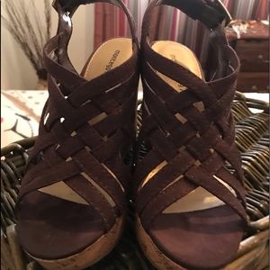 Deep purple wedge heel, worn twice